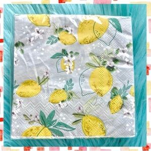 Mara-Mi Lemon Print Napkins 3-Ply 40 Count Party Decor